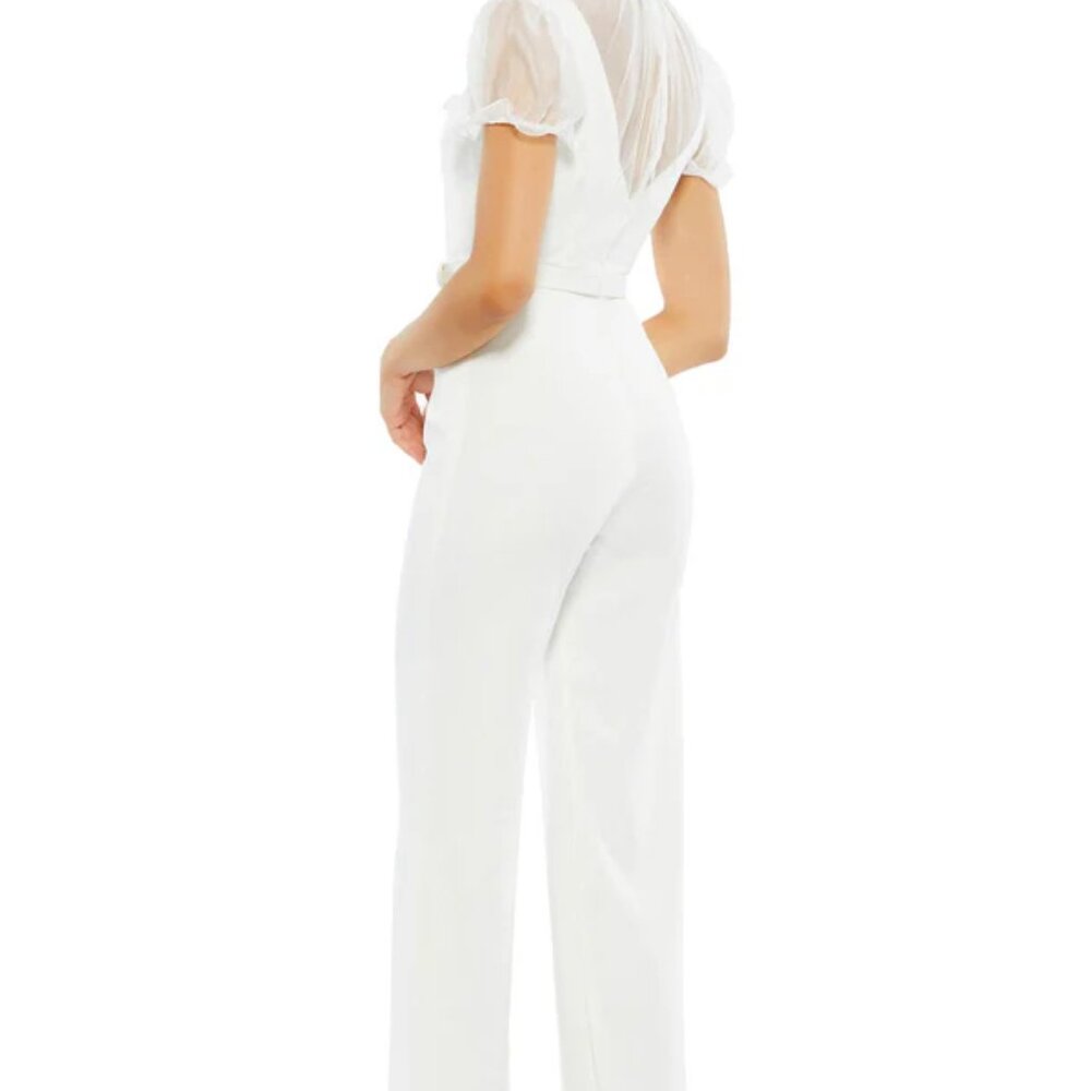 Ieena for Mac Duggal 26621 Ruffle Neck Buckle Belt Jumpsuit Size 6 MSRP $398.00 - Picture 2 of 12